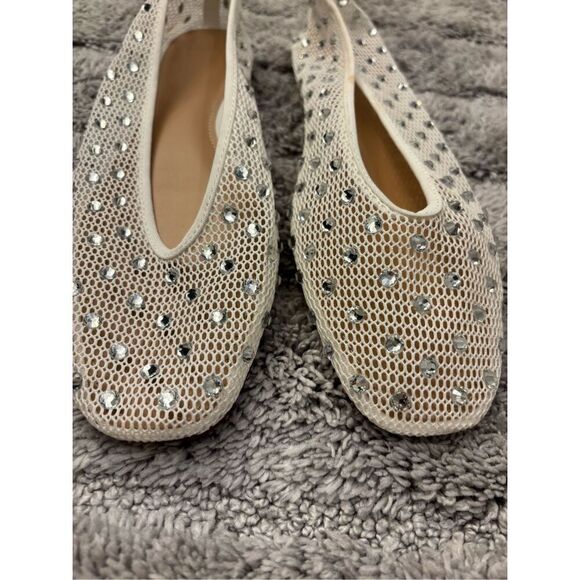 EUC MESH RHINESTONE BALLET FLATS $90 Sz 41/ US 10.5 - Picture 4 of 7